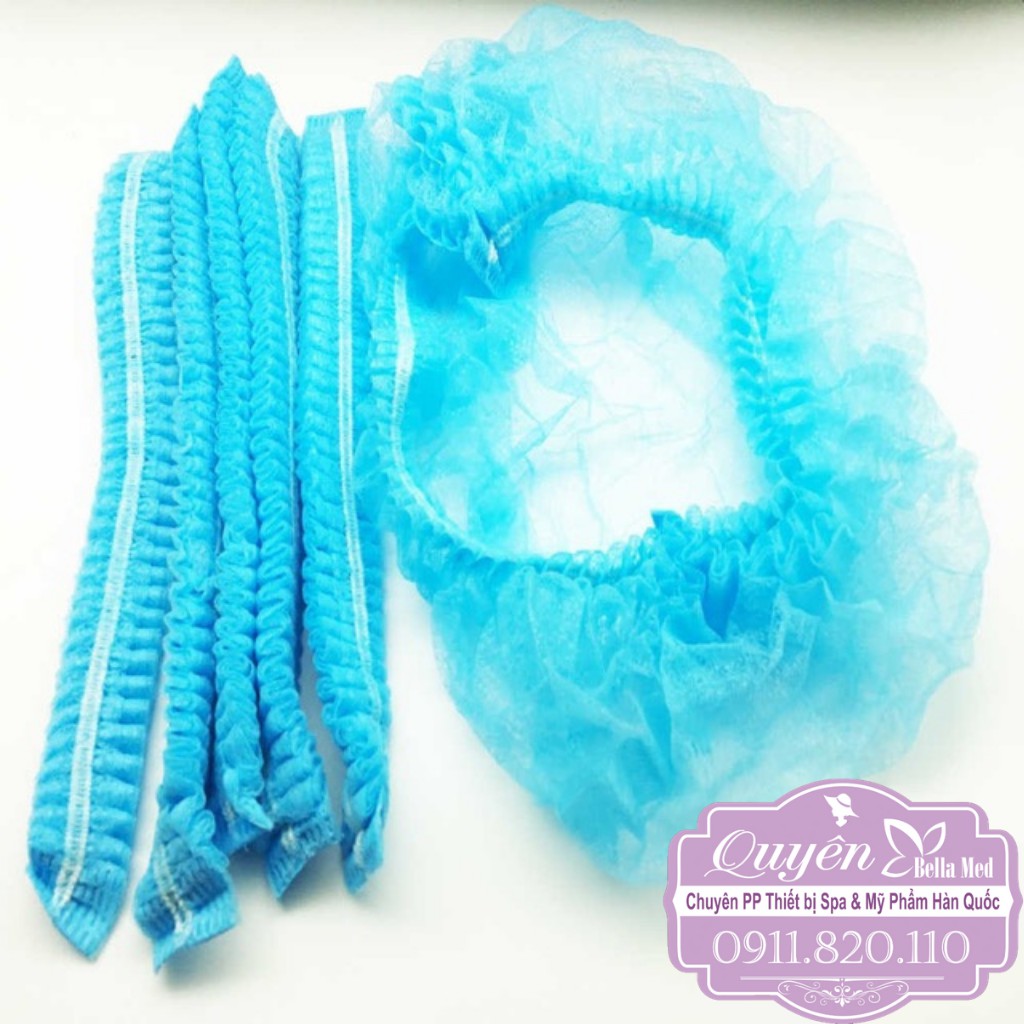 Nón giấy y tế 1 bịch 100 cái (màu xanh)