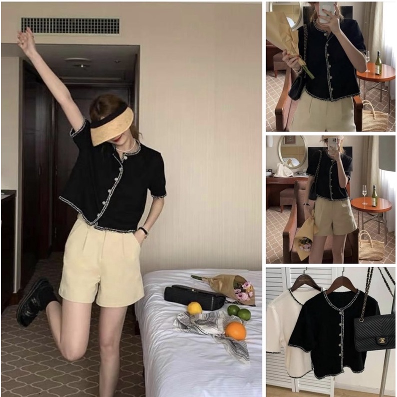 Áo sơ mi đen viền hàn quốc RHstore