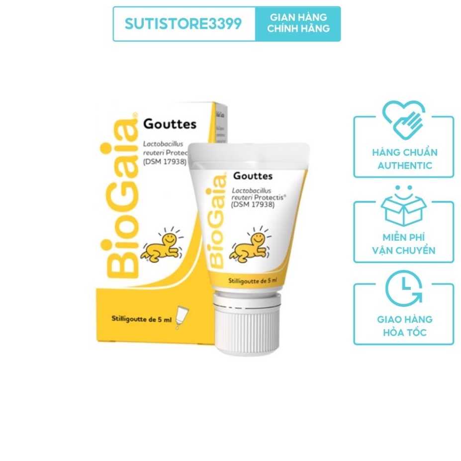 Men vi sinh Biogaia Gouttes 5ml dạng nhỏ giọt cho trẻ em, xuất xứ Pháp