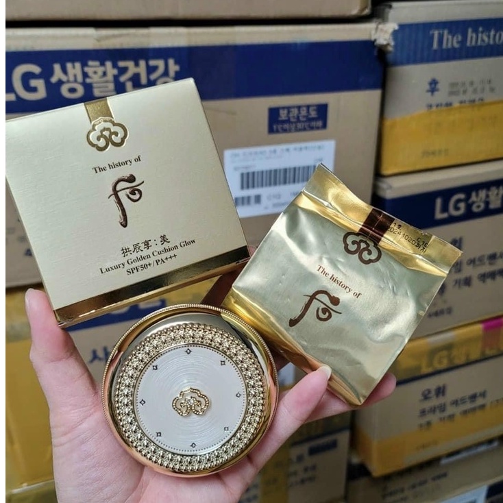 [Tặng thêm 1 lõi] Phấn nước chống lão hoá Whoo Luxury Golden Cushion -date 2025, nội địa Hàn Quốc