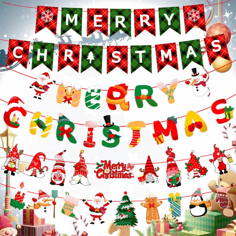 Cờ Treo Trang Trí Giáng Sinh Hình Ông Già Noel tomte gnome