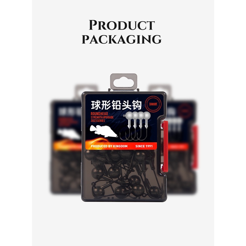 Set 20 lưỡi câu cá KINGDOM đầu chì 3.5g 5g 7g 8.5g 10g 14g tùy chọn tiện dụng