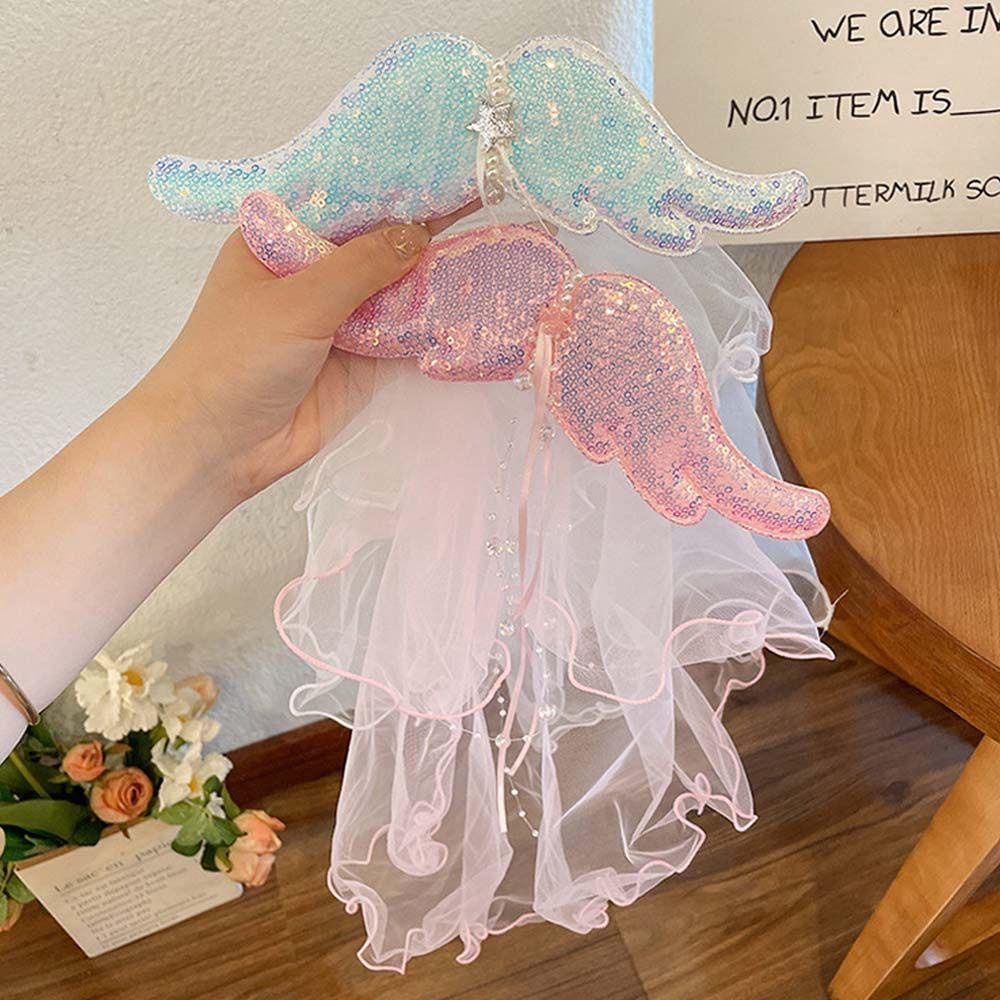 Kẹp Tóc Hình Đôi Cánh Phong Cách Công Chúa Ngọt Ngào Cho Bé Gái