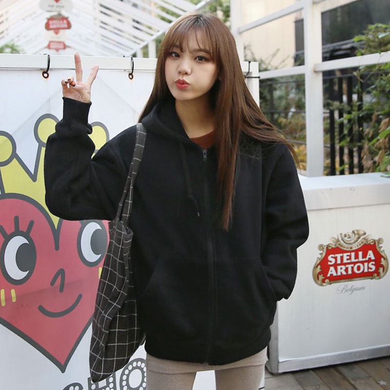 Áo Khoác Nữ Có Nón Khóa Kéo Thời Trang