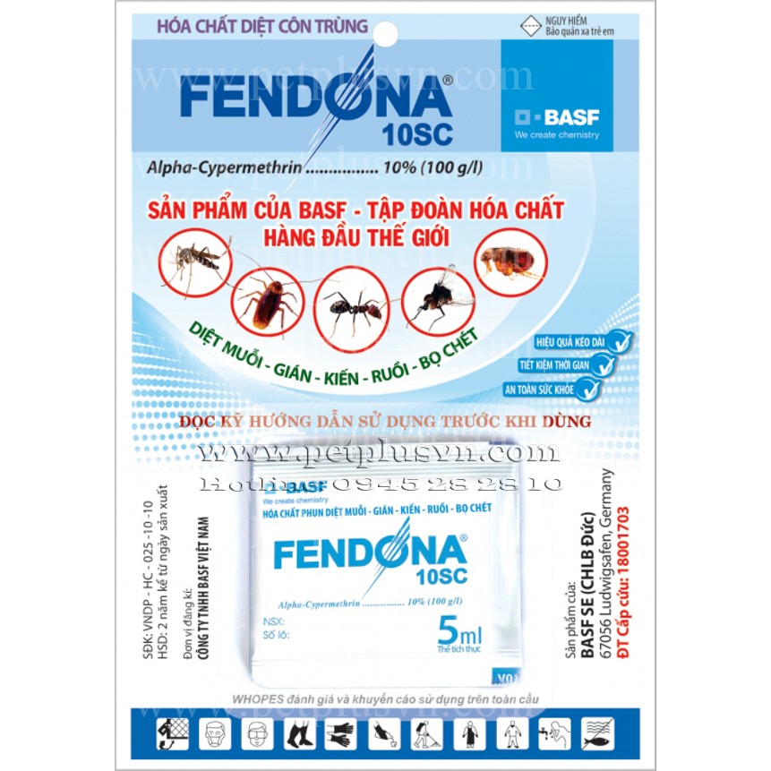  THUỐC DIỆT MUỖI VÀ CÔN TRÙNG FENDONA 10SC