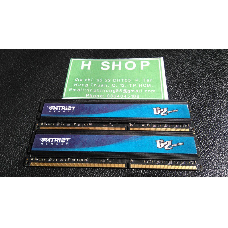 Ram tản nhiệt 8Gb ddr3 bus 1333 - 10600u, 1 cặp 2x4Gb, hiệu PATRIOT G2 series, chính hãng, bảo hành 3 năm