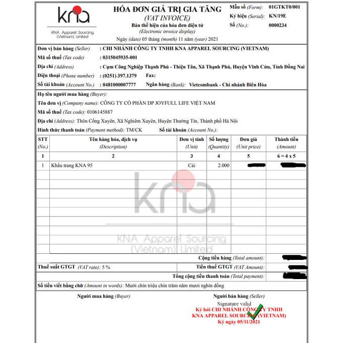 Khẩu Trang N95 - FFP2 Cao Cấp KNA95 - Tiêu chuẩn chất lượng Châu âu, FDA Hoa Kỳ