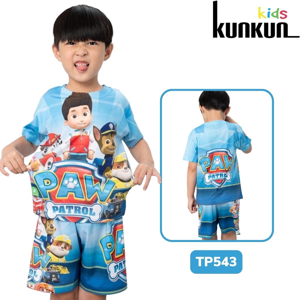 Đồ bộ bé trai Thun Lạnh Kunkun Kid TP543 In 3D cho trẻ em size đại từ 10kg-40kg