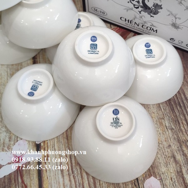 Chén lys trắng sứ Minh Long bộ 10 cái - chén sứ Minh Long