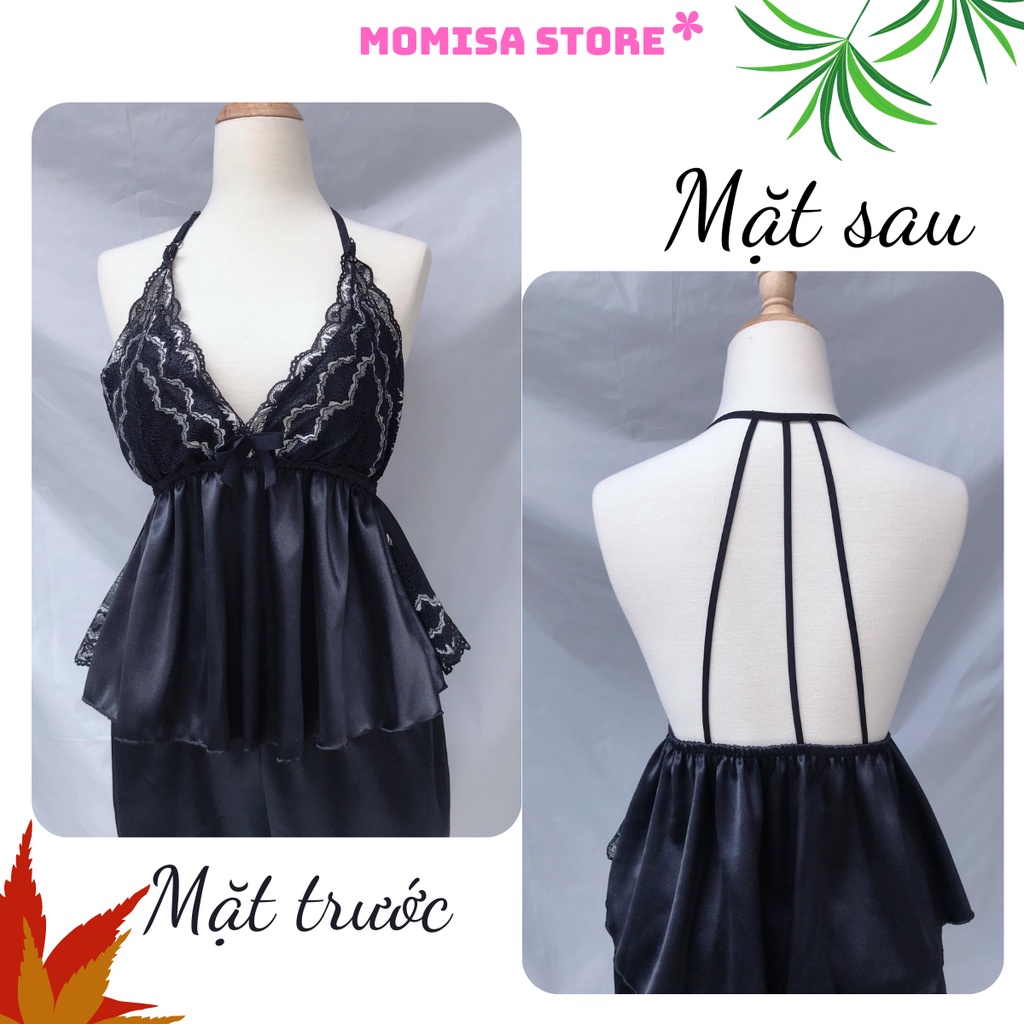 Đồ ngủ sexy,đồ ngủ lụa phối ren viền mềm mại MMS08 | BigBuy360 - bigbuy360.vn