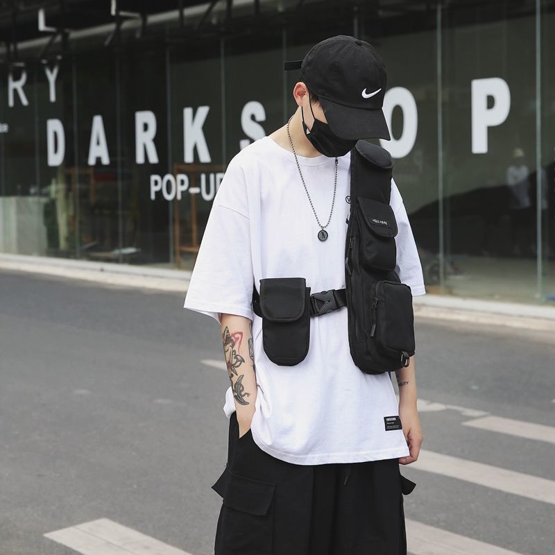 Túi Đeo Trước Ngực Nhiều Túi Phong Cách Hip Hop Thời Trang Cho Nam Và Nữ