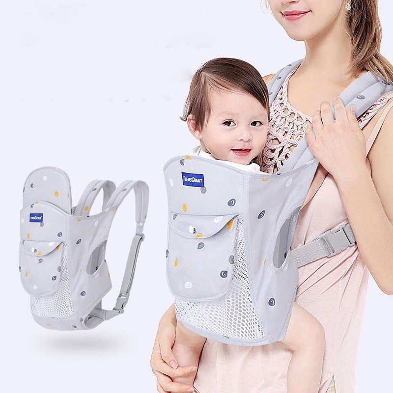 Địu em bé sơ sinh 4 tư thế có đỡ cổ Đai điệu đa năng cho bé mặt lưới thoáng gọn nhẹ