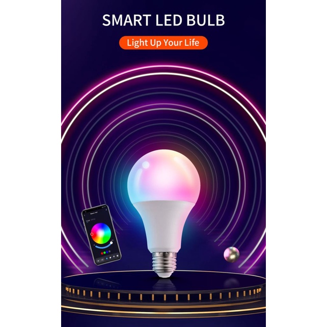 Tuya Tích Điện Thông Minh Wifi Bluetooth Bóng Đèn Sáng Mờ RGBW Bóng Đèn Đổi Màu 10W E27 Alexa/Google/Thông Minh cuộc Sống