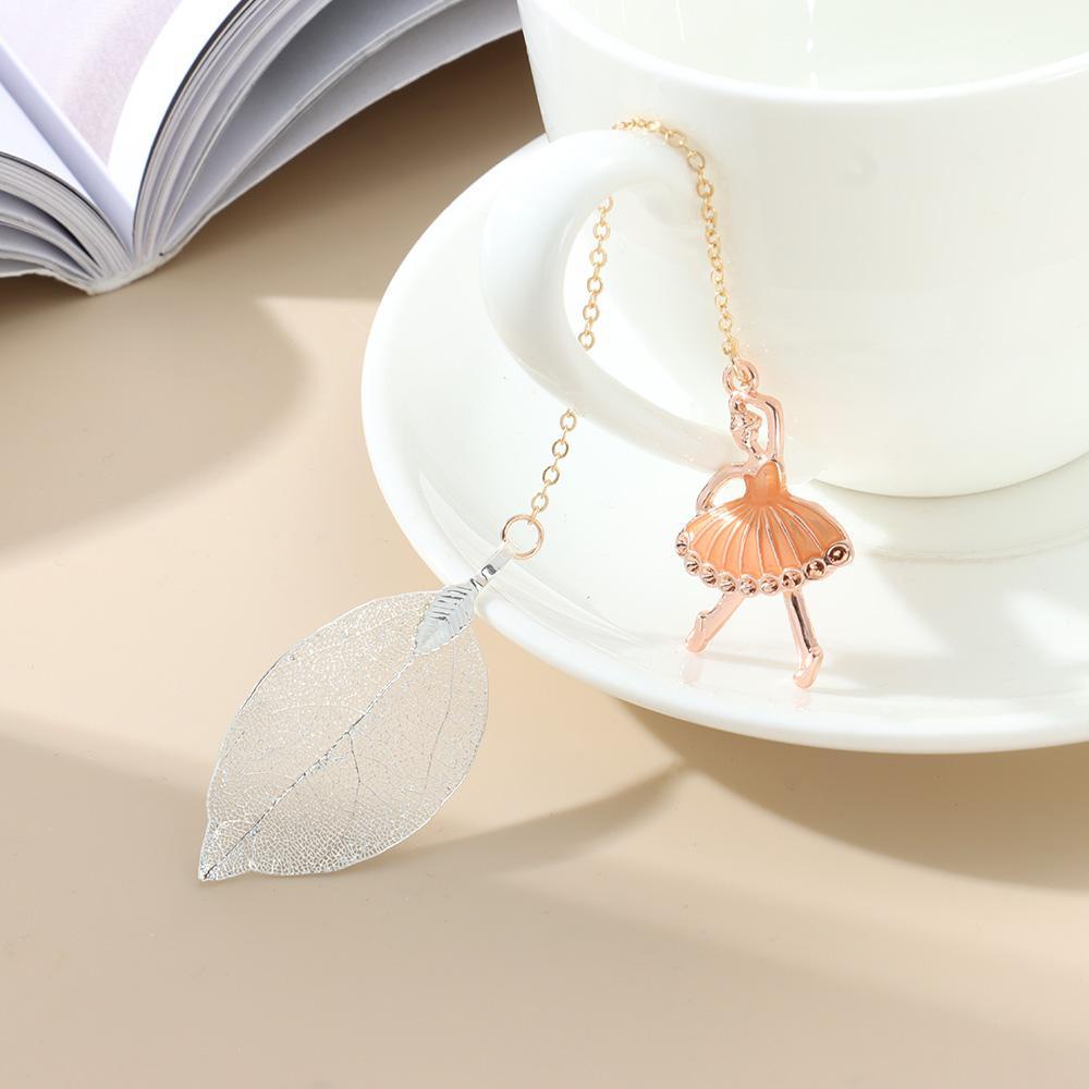 PISTA Bookmark Hình Chiếc Lá Phong Cách Retro