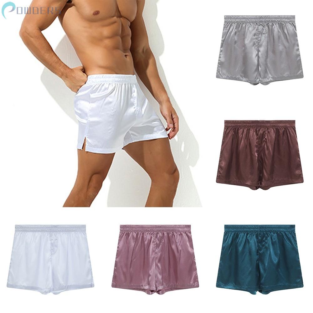 Quần Lót Boxer Vải Satin Lấp Lánh Chất Lượng Cao Thời Trang Đi Biển Cho Nam