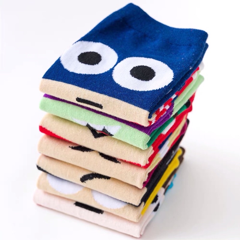 Tất Cổ Ngắn Nam Nữ Chất Liệu Cotton Hoạ Tiết Hoạt Hình Cute T05
