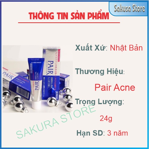 Kem ngừa mụn Pair Acne W Cream Nhật Bản giúp giảm mụn se khít lỗ chân lông