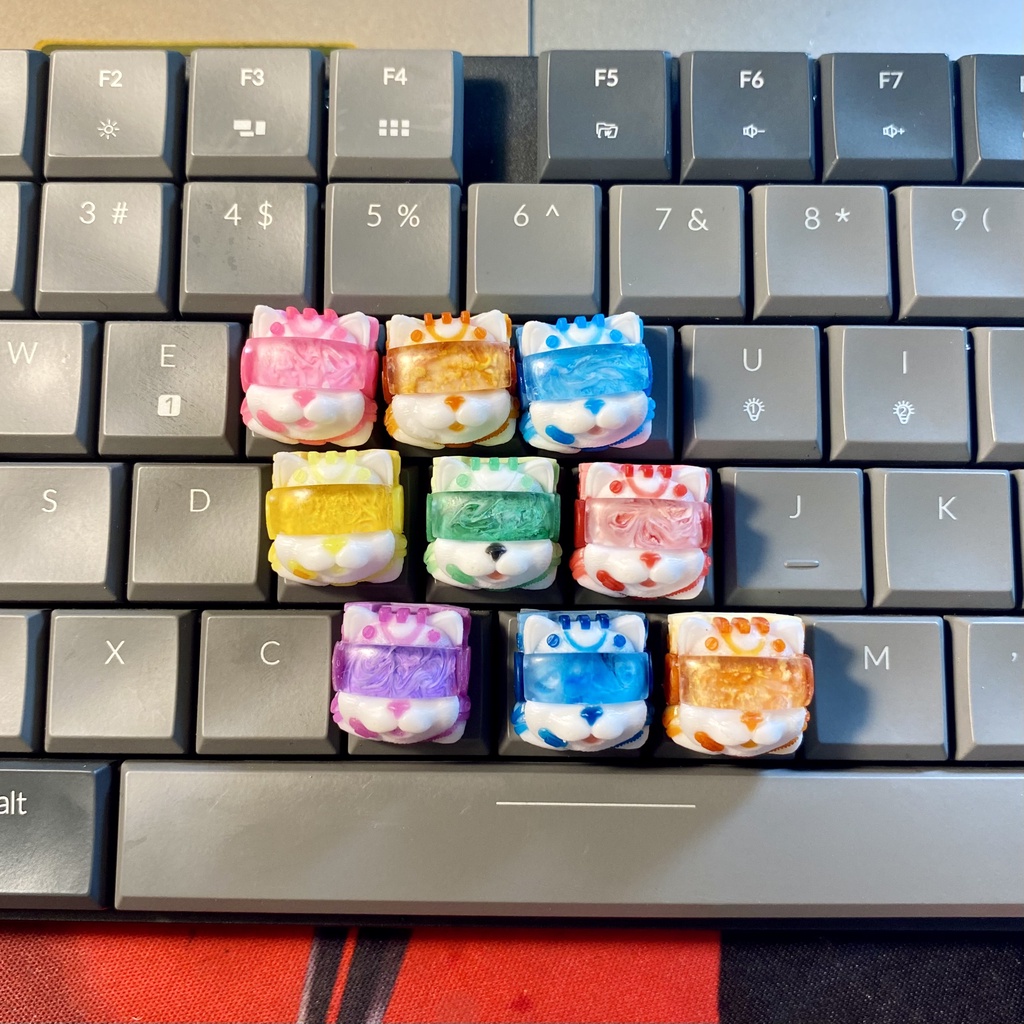 Nút Bàn Phím Keycap Artisan Felix Tím Pastel Dạ Quang Clone trang trí bàn phím cơ Lionvn