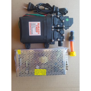 Bơm tăng áp. Bộ bơm đôi KARANA kèm nguồn tổ ong 12v_10a. tặng kèm nối đầu ra 8mm