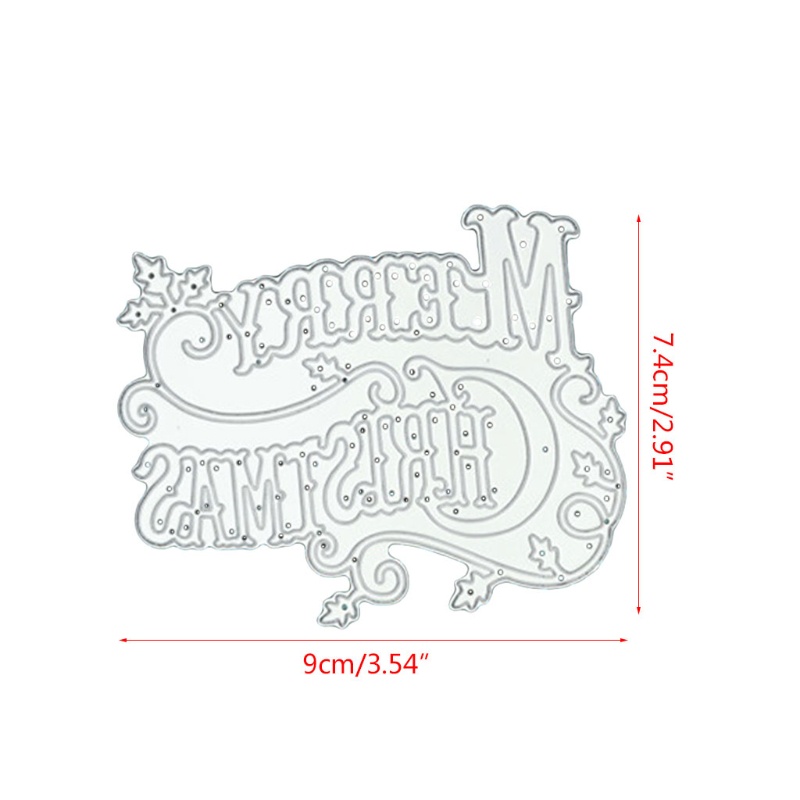 Khuôn Cắt Giấy Làm Từ Kim Loại Hình Chữ Merry Christmas Trang Trí Scrapbook