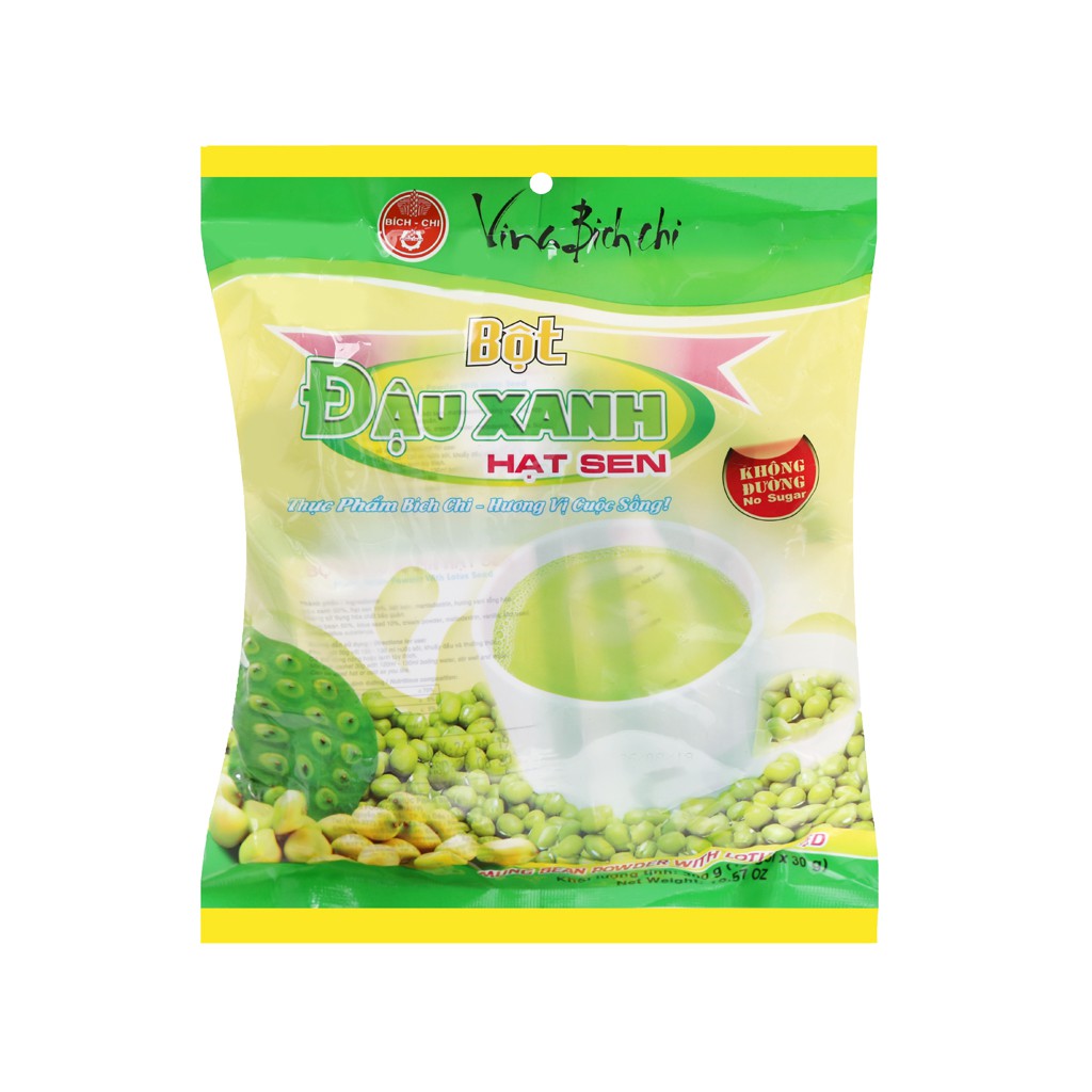 Bột đậu xanh hạt sen không đường Bích Chi bịch 300g