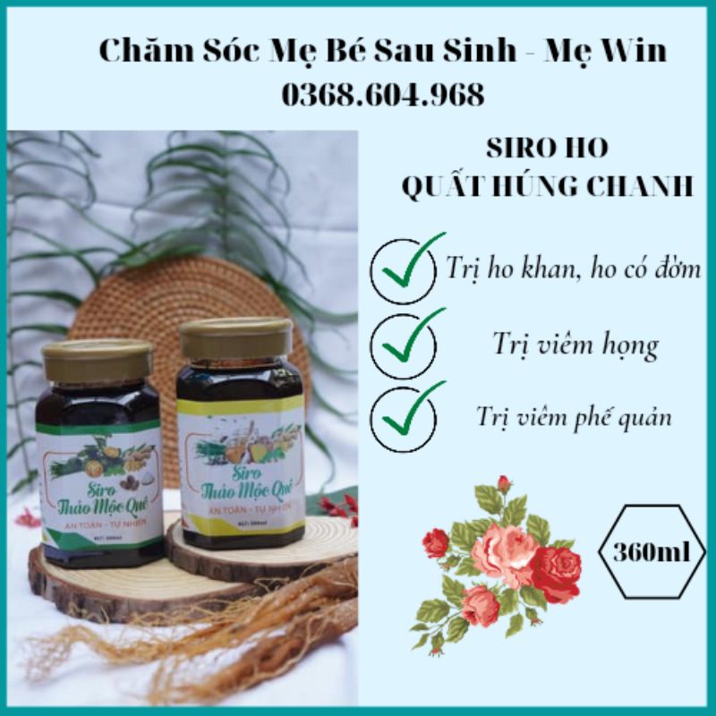 Siro Ho Quất Húng Chanh Đường Phèn [ Đã Kiểm Định Chất Lượng]
