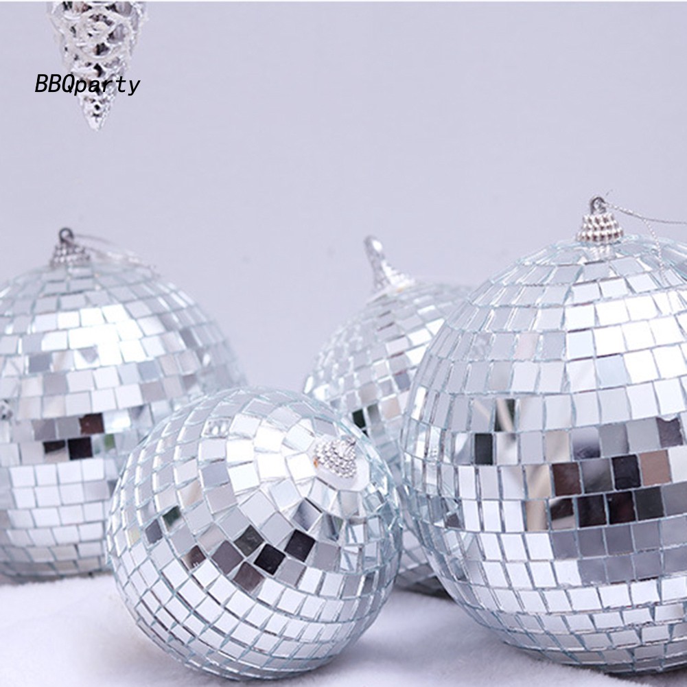 6Pcs Mirror Glass Disco Ball Ornament Christmas and Halloween Tree Pendant Home Party Decor