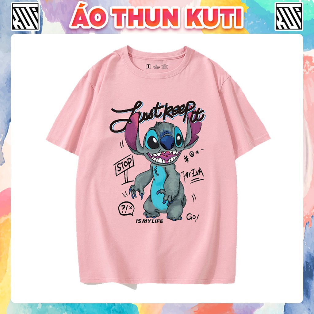 Áo Thun Tay Lỡ Stitch Unisex Kuti Basic Tee Phông Trơn Nam Nữ Form Rộng Oversize 6 Màu Phong Cách Ulzzang Hàn Quốc