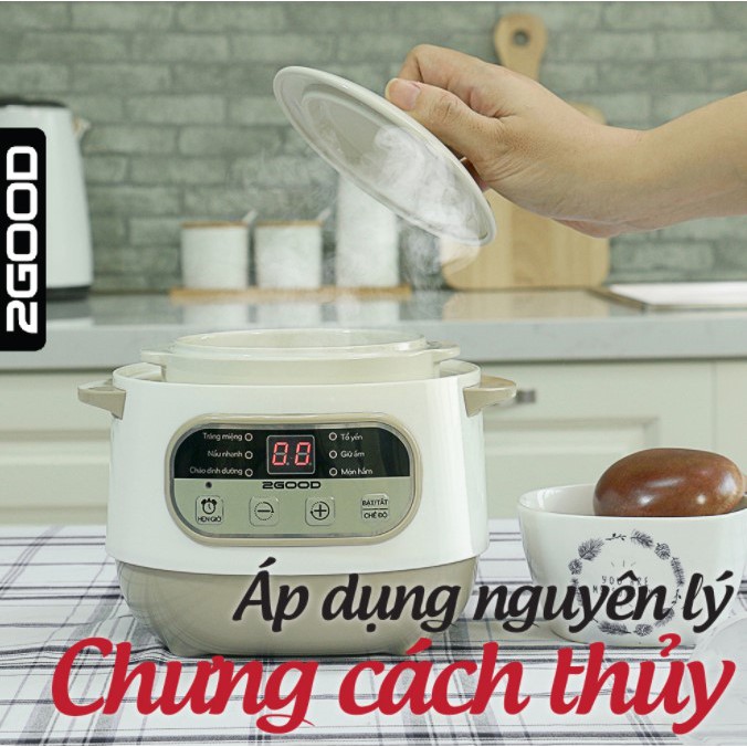 Nồi nấu chậm, nồi hầm chậm, nồi nấu cháo kiểu Nhật đa năng 2Good A200 1L