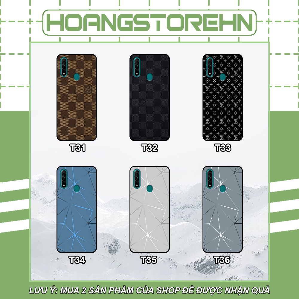Ốp Oppo A31 in hình thương hiệu LV, họa tiết xanh bạc siêu đẹp