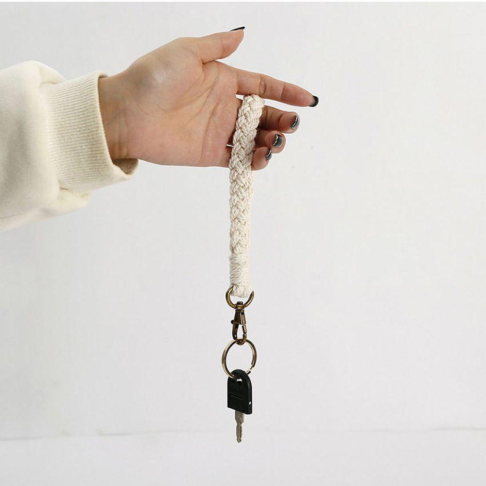 Móc Khóa Xinh Xắn Đáng Yêu|Vòng Tay Dây Cotton Bện Có Móc Khóa Phong Cách Boho