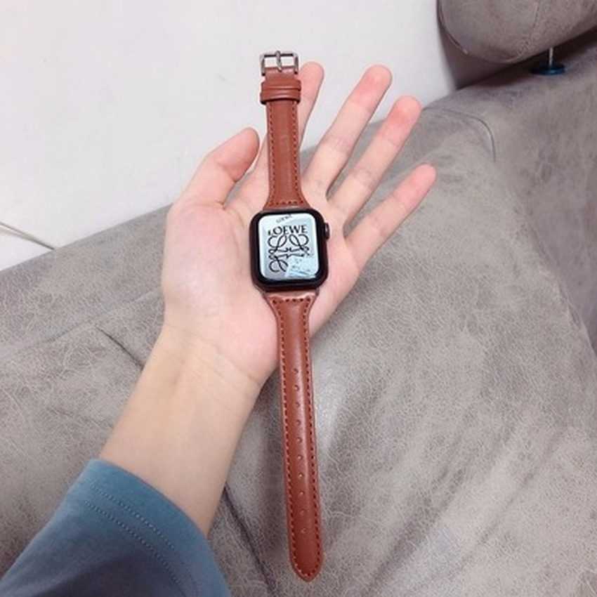 Dây Đeo DA Sành Điệu Cao Cấp Cho Đồng Hồ Apple Watch 40mm 44mm 38mm 42mm Iwatch Dòng Se 6 5 4 3 2 1