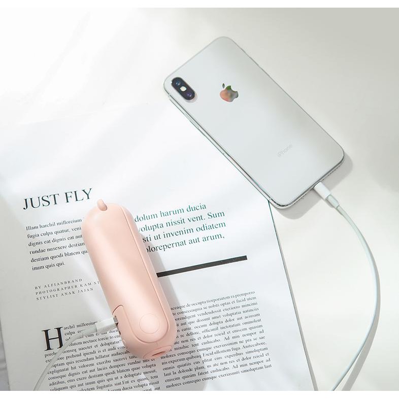 Quạt sạc mini cầm tay cao cấp Ringke F8 Little Bear