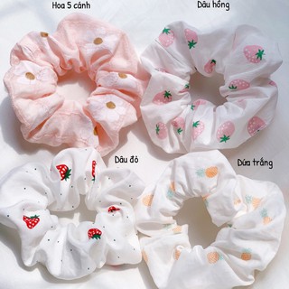 Cột tóc scrunchies hoa quả
