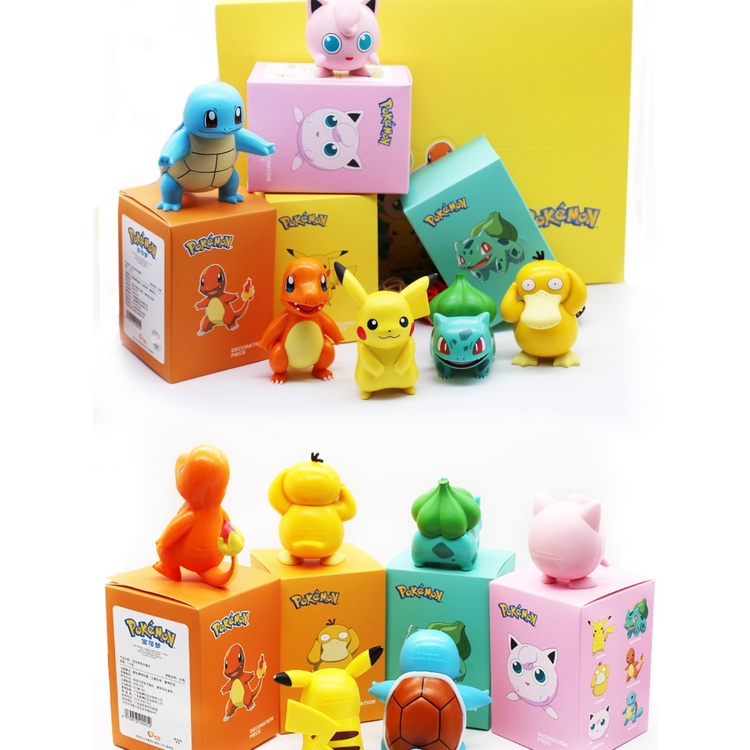 Mô Hình Nhân Vật Pokemon, Bộ 6 Nhân Vật Pikachu Chibi Siêu Ngộ Nghĩnh, Cute - Figure Pokemon