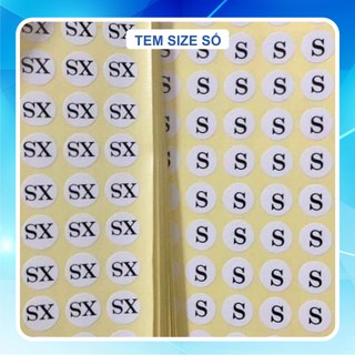Tem dán size quần áo - decal size