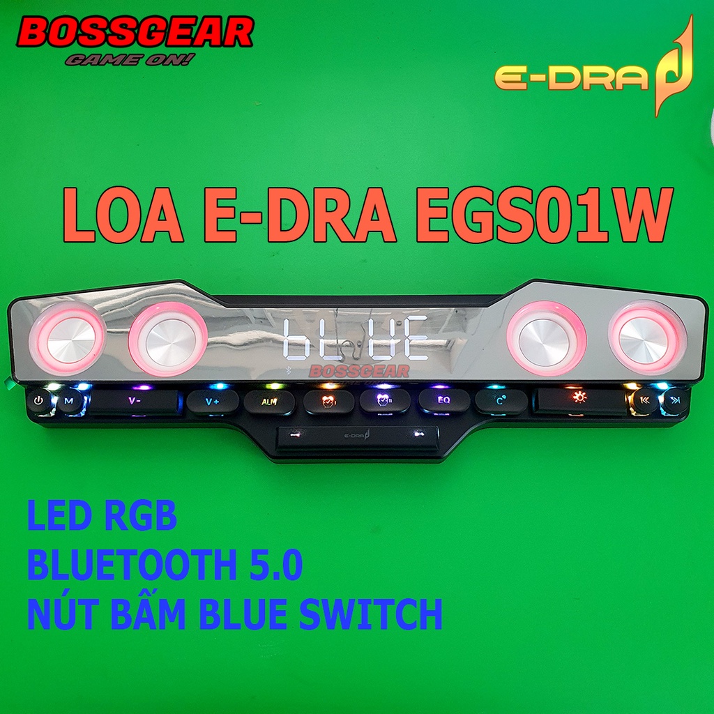 [Mã SKAMSALE03 giảm 10% đơn 200k] Loa máy tính BlueTooth EDRA - EGS01W LED RGB pin 4000Mah công suất 20W