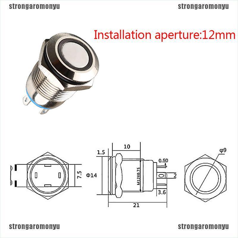 Công tắc đèn led bằng kim loại 12mm chuyên dụng
