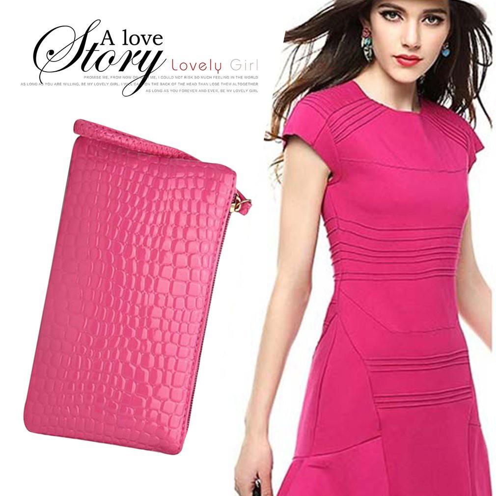 Ví cầm tay họa tiết da cá sấu thời trang dành cho bạn nữ | BigBuy360 - bigbuy360.vn