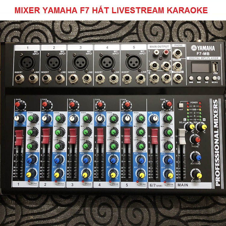 Mixer Yamaha F7, Bluetooth Hát Livestream Karaoke Và Mixer F4 USB Bluetooth - Tặng Giắc 6,5 Ra 3.5