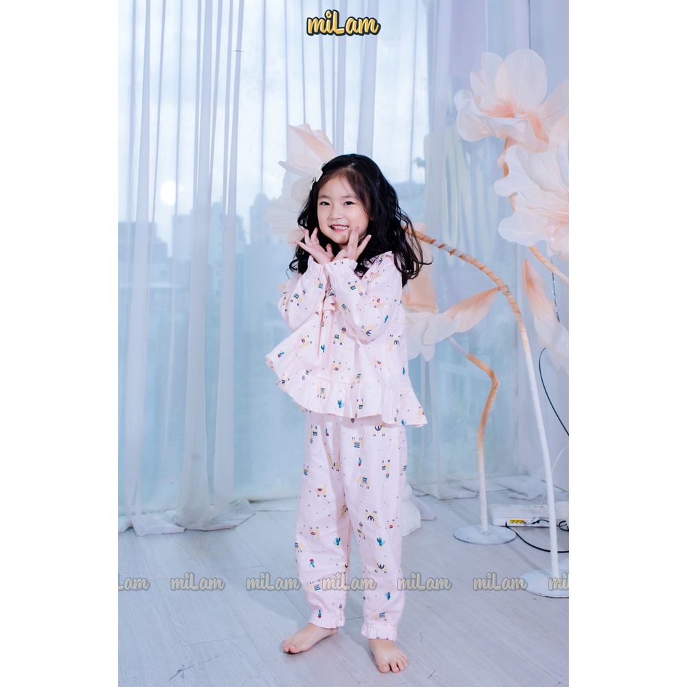 Mã BMLT30 giảm đến 30K đơn 299K Bộ quần áo Pijama cổ tròn dài tay MILAM