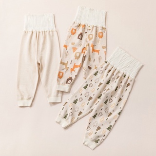 Quần dài cạp cao giữ ấm bụng cho bé chất cotton hữu cơ tự nhiên 100%