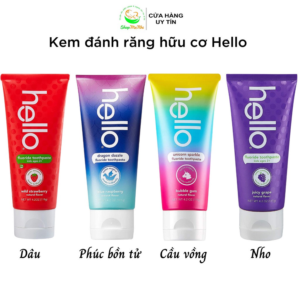 Kem đánh răng hello hữu cơ cho bé từ 2 tuổi – Hello toothpaste.