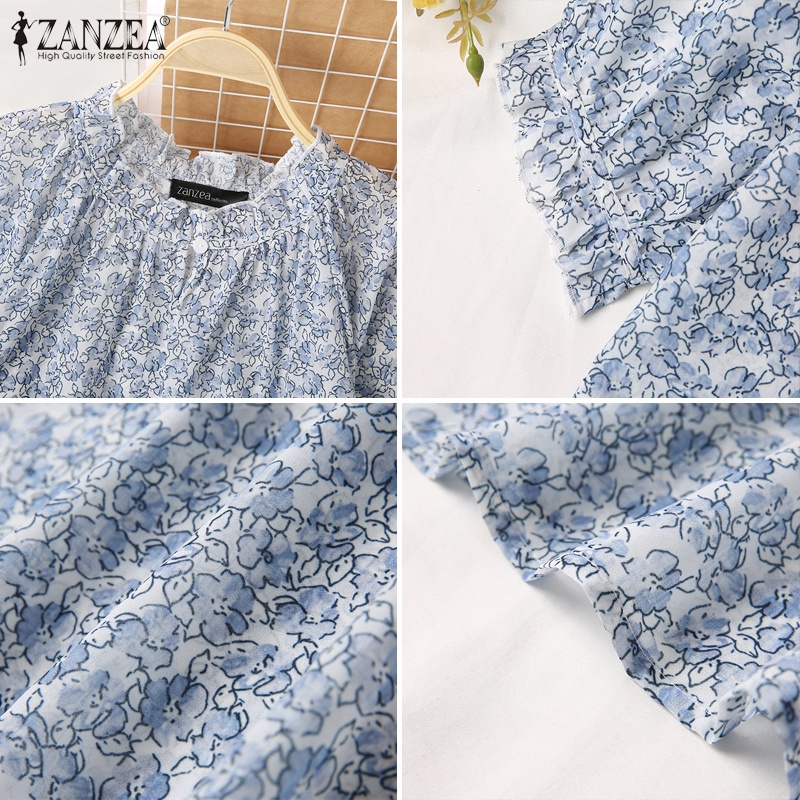 Áo Zanzea phối ren hoa tay lửng thanh lịch dành cho nữ