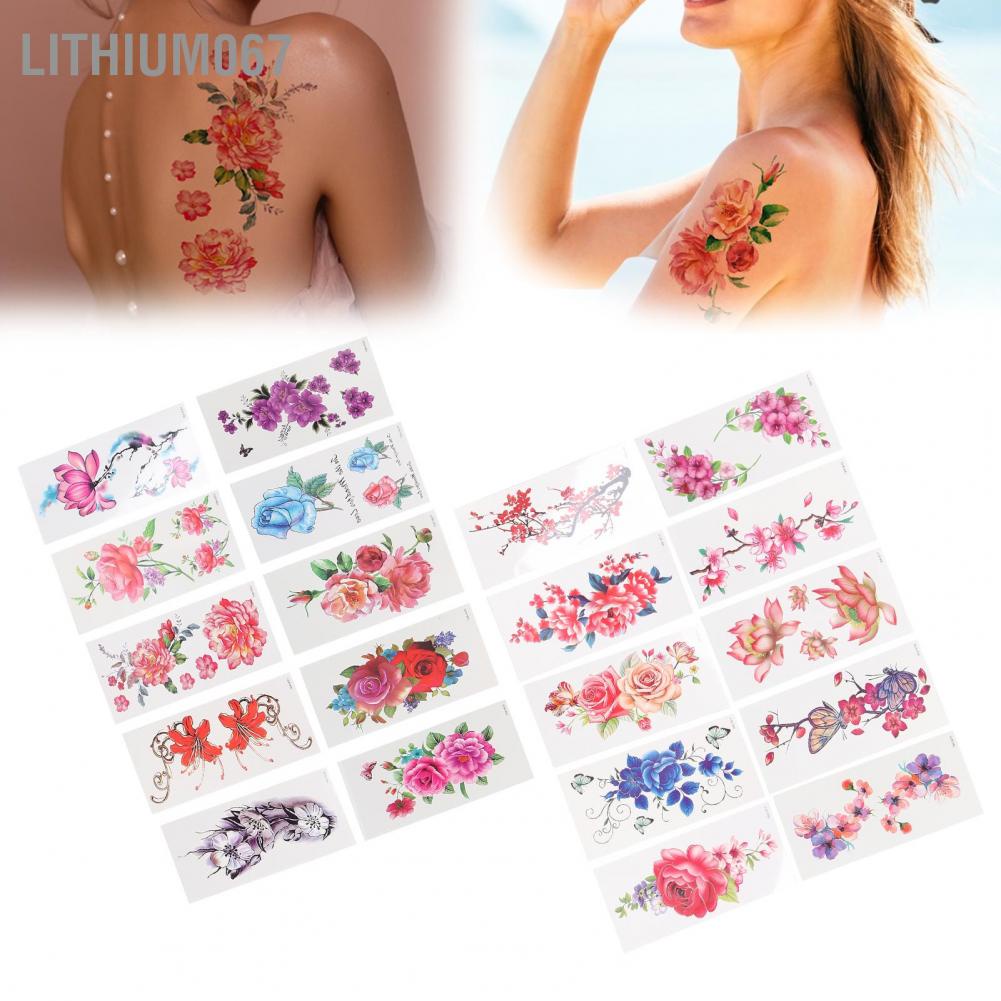 Lithium067 Temporary Tattoos Waterproof Flowers Long Lasting Body Fake Tattoo Stickers for Women Hình xăm dán tạm thời