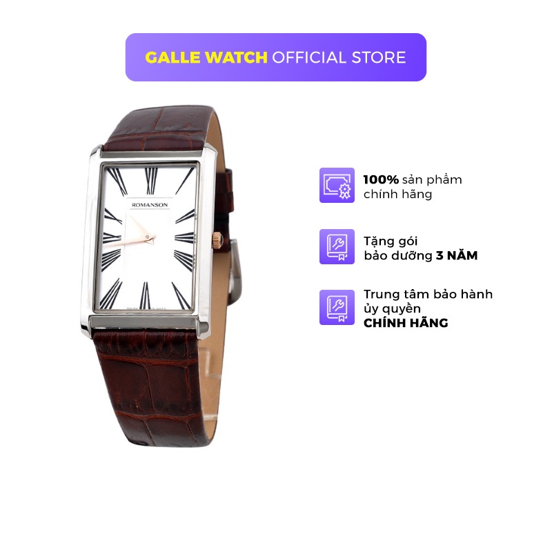 Đồng hồ Romanson Man Watch TL0390MJWH nam máy Thụy Sĩ mặt nhỏ kính chống xước, chống nước dây da cao cấp chính hãng