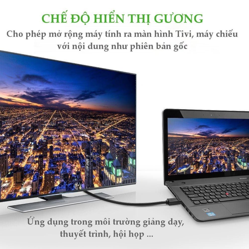 Dây Displayport to HDMI Đầu Mạ Kim Loại Chống Gỉ  Ugreen DP101 Chính Hãng