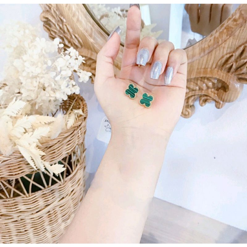 ⚡Freship +Ảnh+ video ⚡Khuyên tai 💦Cỏ 4 lá  may mắn 💦Titan cao cấp giành cho phái nữ không hoen gỉ _Có bảo hành