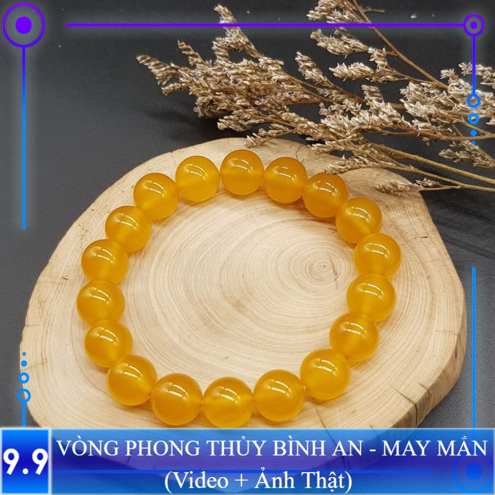 Vòng tay Phong thủy Vàng may mắn, tài lộc, bình an phù hợp Nam Nữ Mệnh Thổ, Kim - Đủ size 6,8,10,12 ly (mm)