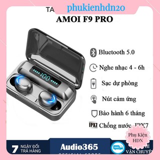 Tai Nghe Bluetooth 5.0 Amoi F9 Pro Bản Quốc Tế Cao Cấp Nhất - Cảm Biến Vân Tay, Sạc Dự Phòng - AUDIO365 - BH 6 tháng